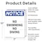 Signmission No Swimming No Diving, 7 in W x Rectangle, Aluminum OS-2PACK-NS-A-710-V-14878 - alternate 3